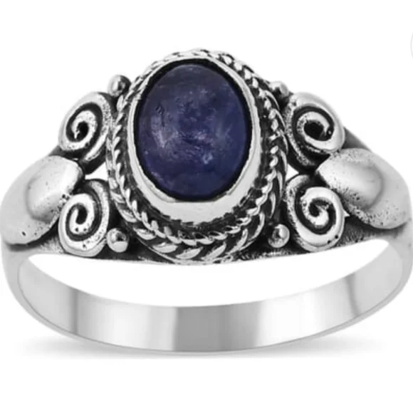 Bali Tanzanite Solitaire in Sterling Silver Ring Size 9! New! - Picture 1 of 7